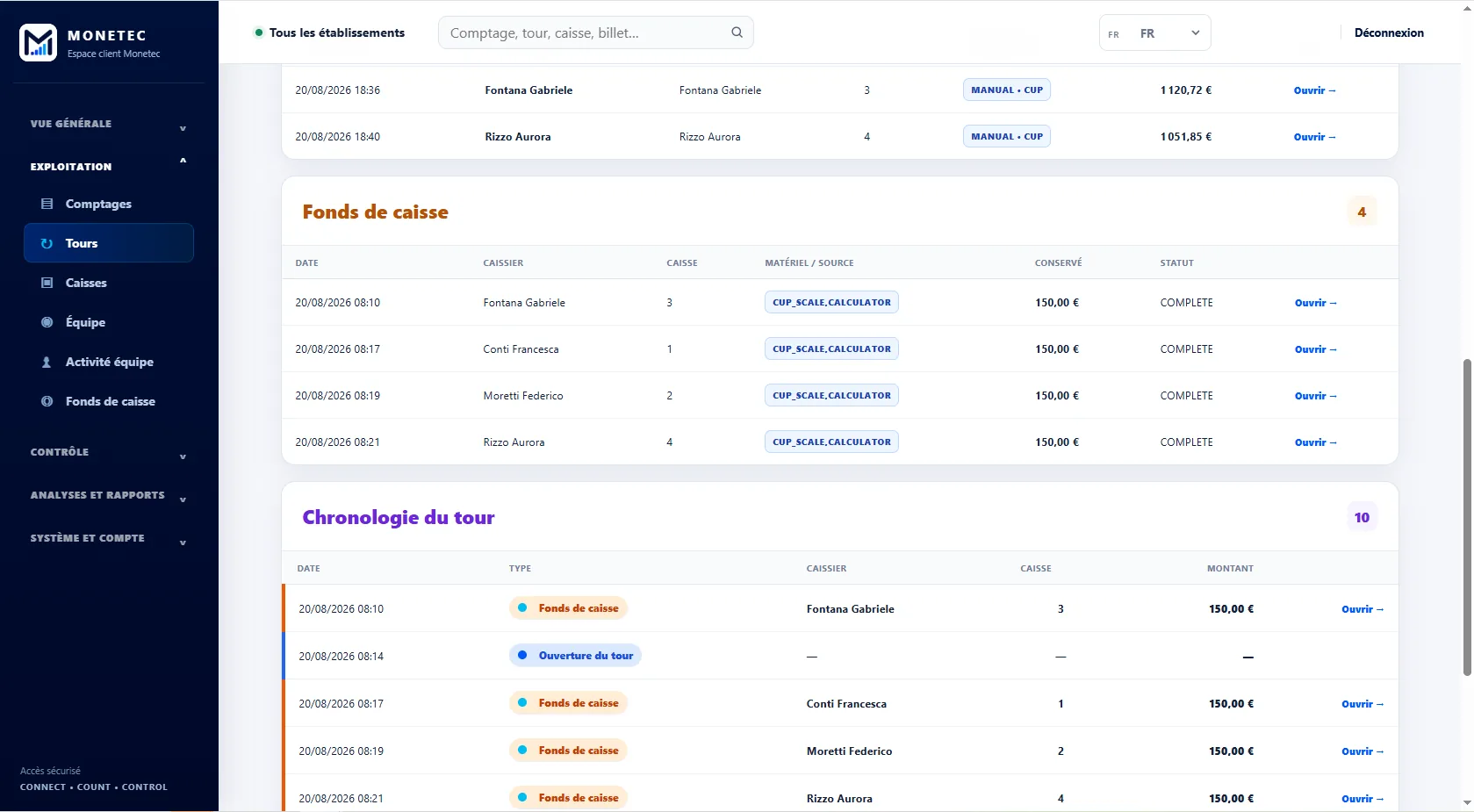 Capture réelle Monetec Cloud : Repérez les opérations à régulariser